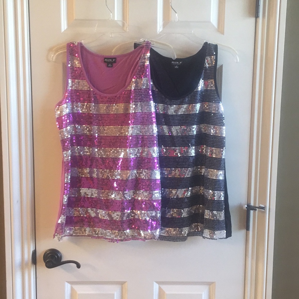 Like New! 2 sequin Allen B tank tops